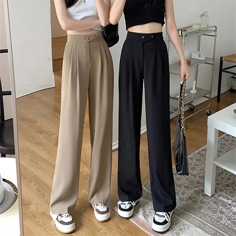 

Women Clothes Pants Streetwear 2023 Summer Fashion Korean Style Wide Leg Harajuku Baggy Black High Waisted Vintage Y2k Pants