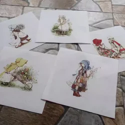 Canvas Cotton Linen Hand Dyed Digital Printed Quilt Girl 15x15cm Fabric For DIY Sewing Patchwork Western Vintga Rural