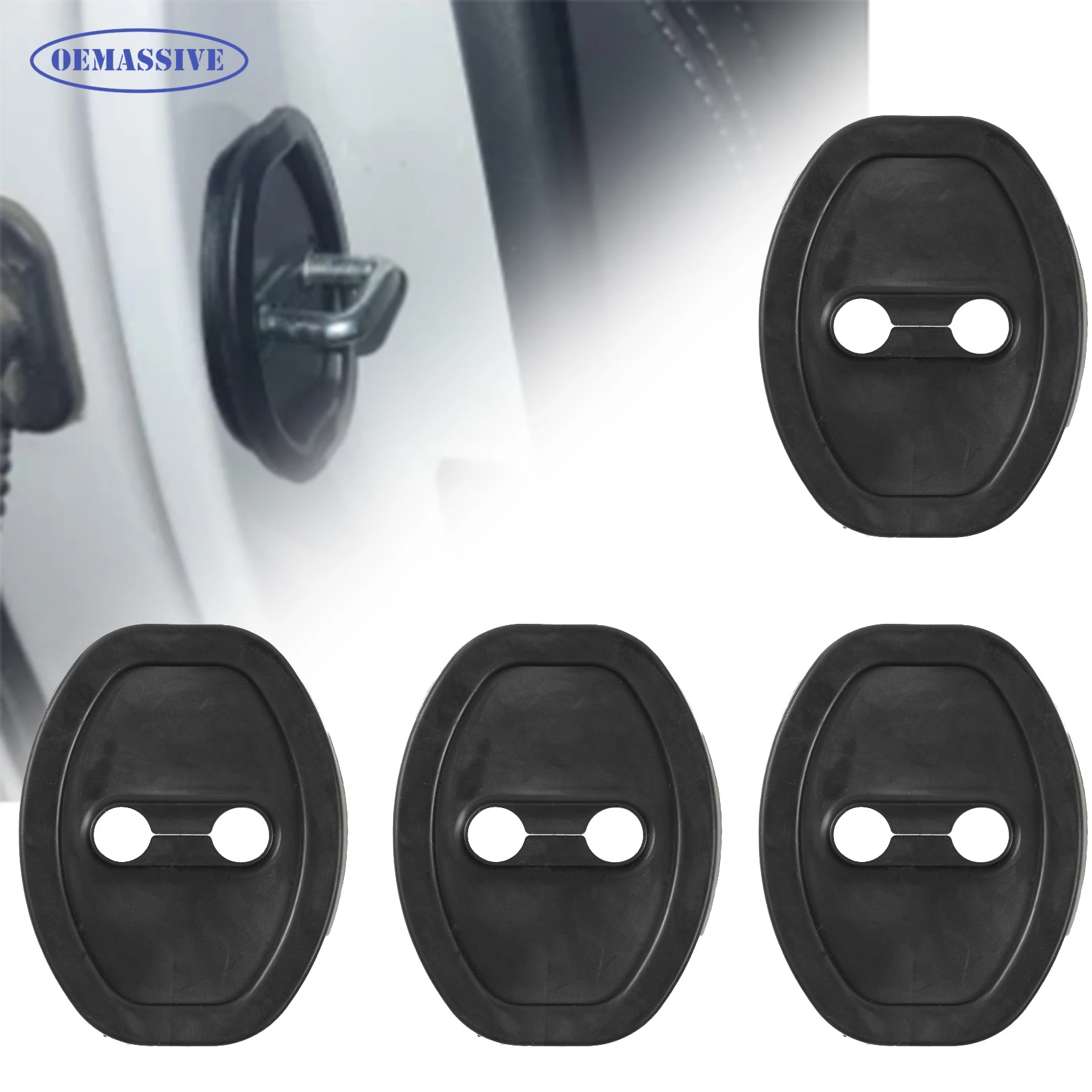 4 Stuks Universele Autodeur Mute Demping Kussen Siliconen Deurslot Gesp Autodeur Anti-collision Beschermhoes Schokdemper