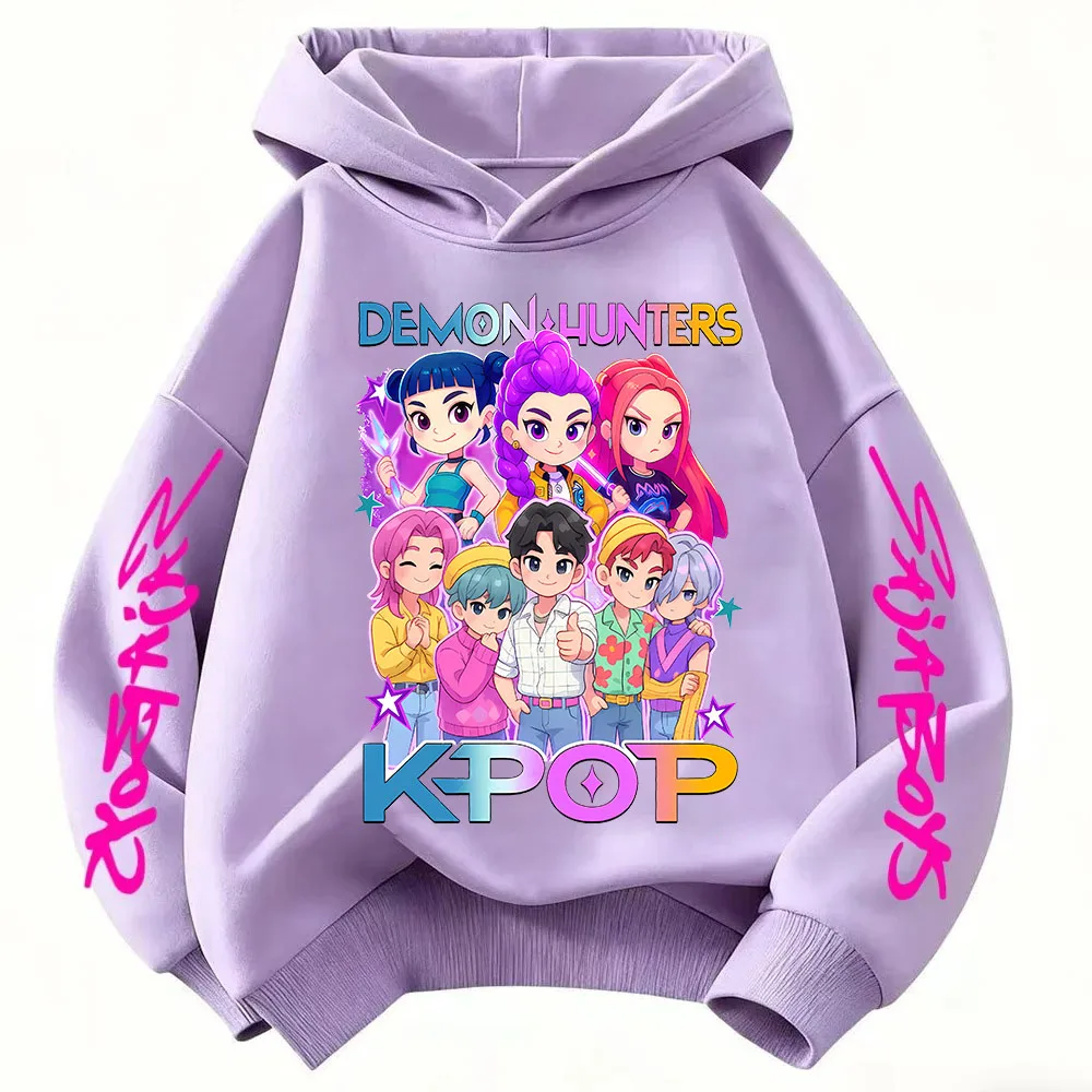 Abbigliamento per Ragazze, Moda Bambini, Felpa con Cappuccio KPop Demon Hunters Huntrix, Abbigliamento Principessa per Bambini, Felpa Primaverile e Autunnale