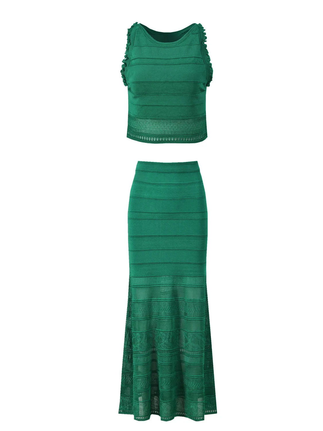 Slimming Bla Faion Top And Skirt Set round Ne Svel Vest Top Long Pants Autumn 2025 New Arrival Ele Sle