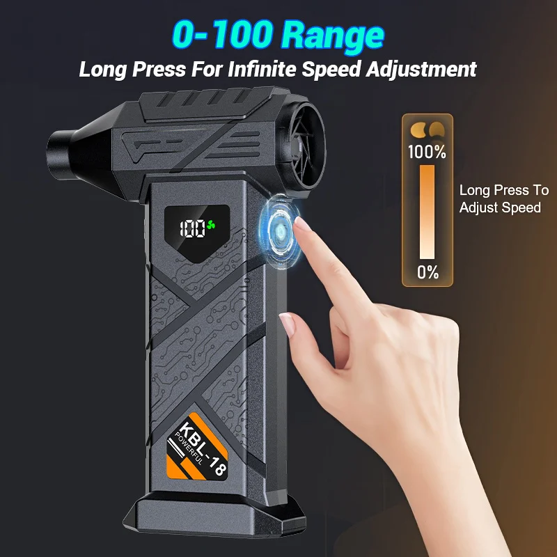 9000000RPH Turbo Blower, JKUOO Portable High-Powered SnowBlower with USB-C, 5 AdjustableWind Settings for Dust Removal