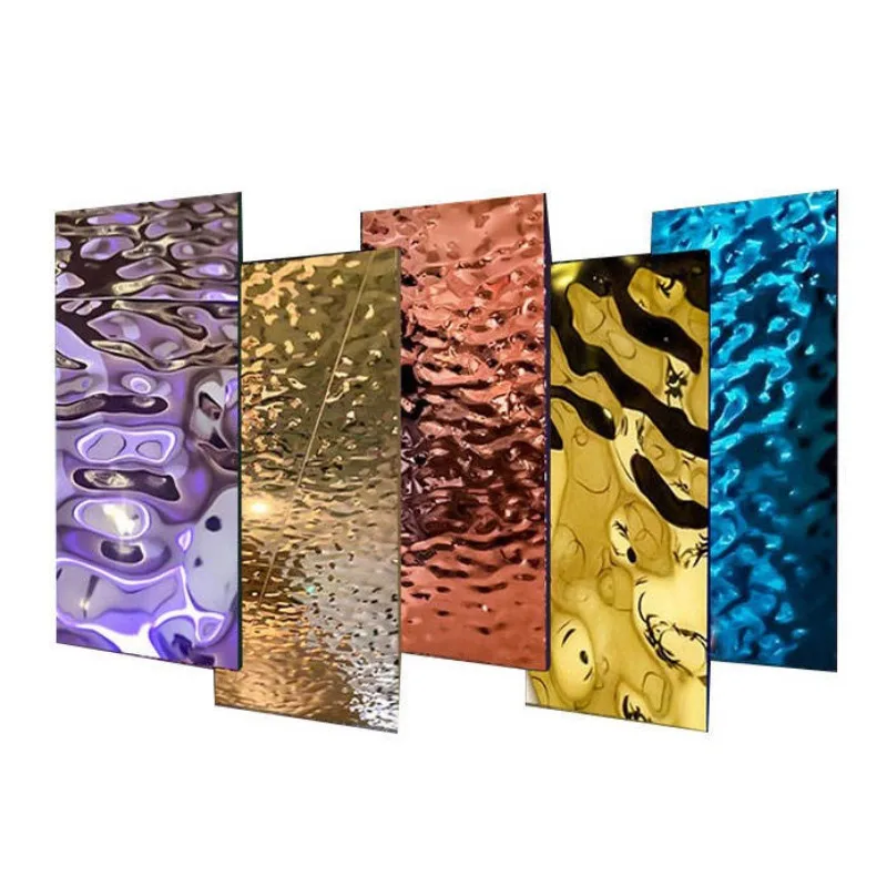 304 water ripple coated decorative plate 4X8 mirror stamped metal plate for ceiling wall panel decoration