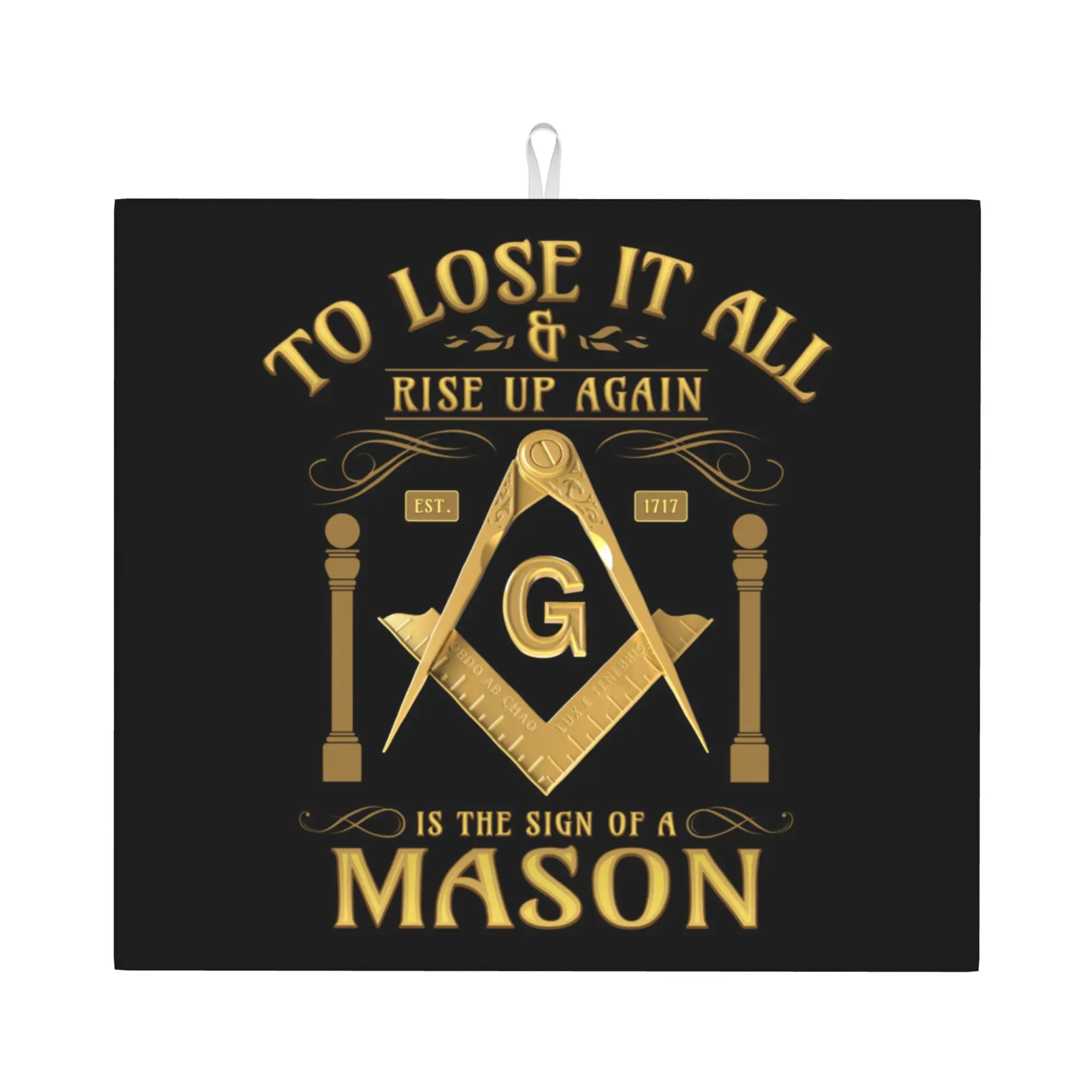 Drying Mat For Kitchen Sign Of A Mason Masonic Freemason Barware Tableware Oil Proof Reusable  Washable Kitchen Sink Drying Pad