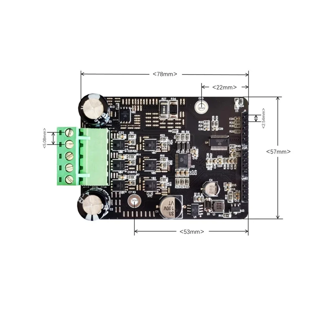 DC 6-80V BLDC Three Phase DC Brushless Motor Controller PWM High Power 1600W Motor Control Driver Board Motor Regulator No Hall