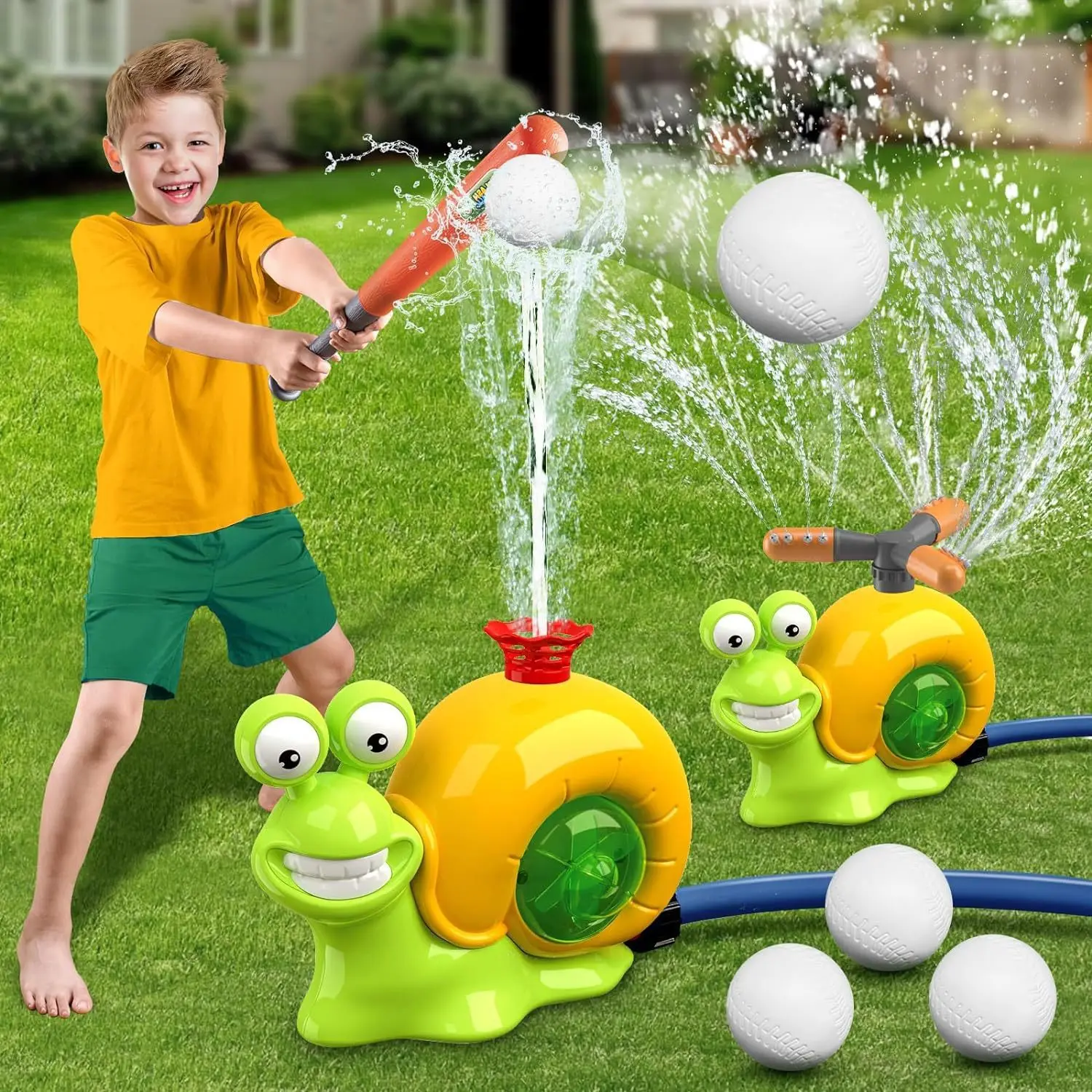 

Outdoor Water Sprang Snail Baseball Set Children's Play Water Toy Flng High Water Gun Garden Outdoor Play Toys for Kids