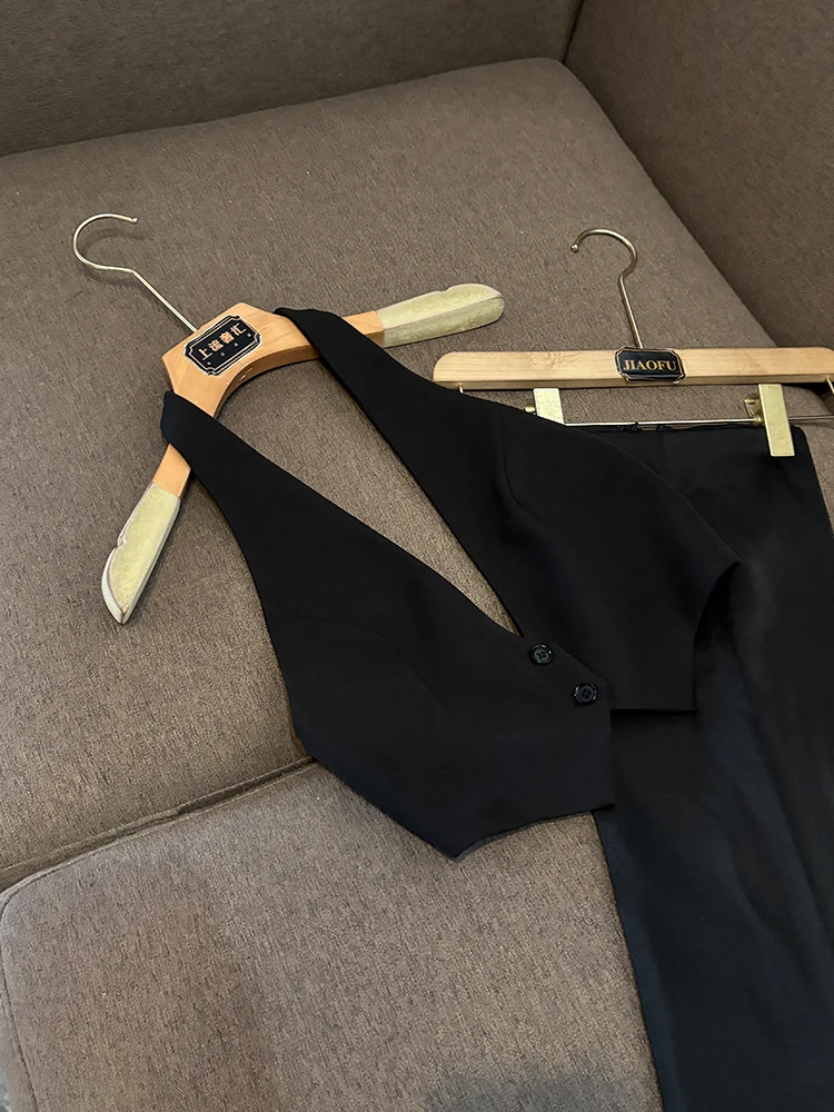 Puro desejo outono inverno nova chegada baixo corte v ne svel conjunto de saia de cintura alta para mulheres jovens commute sle