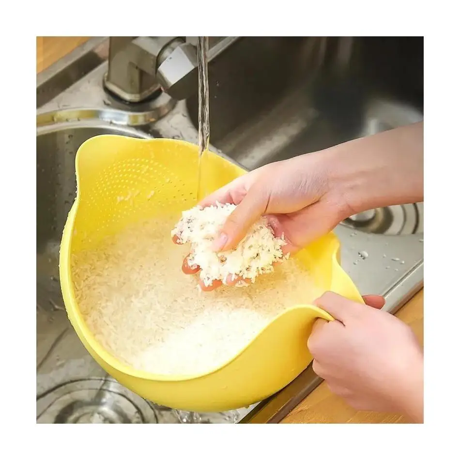 New Kitchen Drain Basket Bowl Rice Washing Filter Strainer Basket Sieve Drainer Household Vegetable Cleaning Gadget Accessory