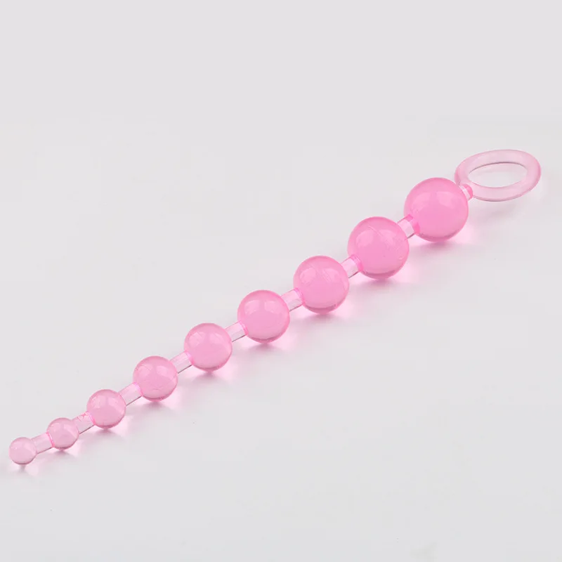 Jelly Anal Beads Orgasm Vagina Plug Play Pull Ring Ball Anal Stimulator Butt Beads Plug Sex Toys For Adult Men Women Gay Male