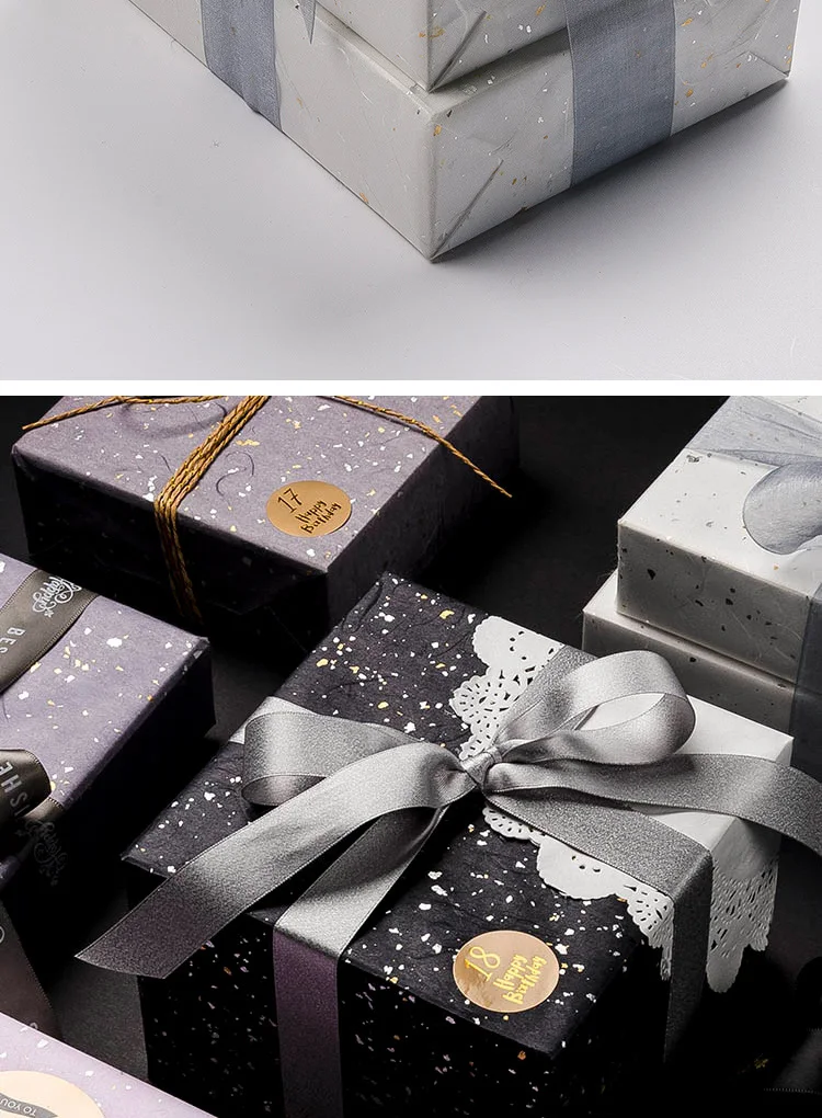 Geschenkpapier-Set mit Blumenmuster – 6 Farboptionen, funkelnde Gold- und Silbermuscheln, wasserfest, ideal für DIY-Bastelverpackungen – Detail 8