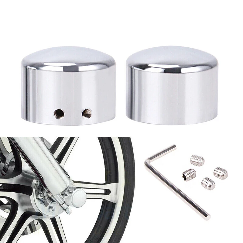 Motorcycle Front Axle Nut Cover For Harley Dyna Electra Glides Fat Boy Forty Eight Heritage Softail Road King Iron 883 Sportster