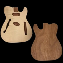 DIY Electric Guitar Body Mahogany Flame Maple Veneer Unfinished Electric Guitar