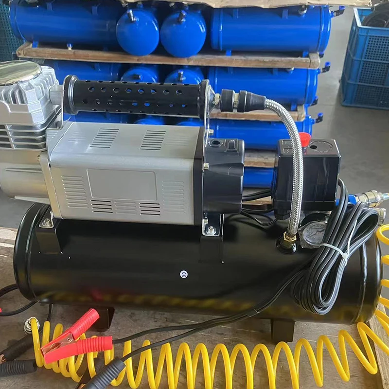 Heavy-60MM Metal Cylinder Car Air Pump 8L Fuel Tank 160L/min Outlet Jump Starter Mobile Power Supply Air Tire Inflating