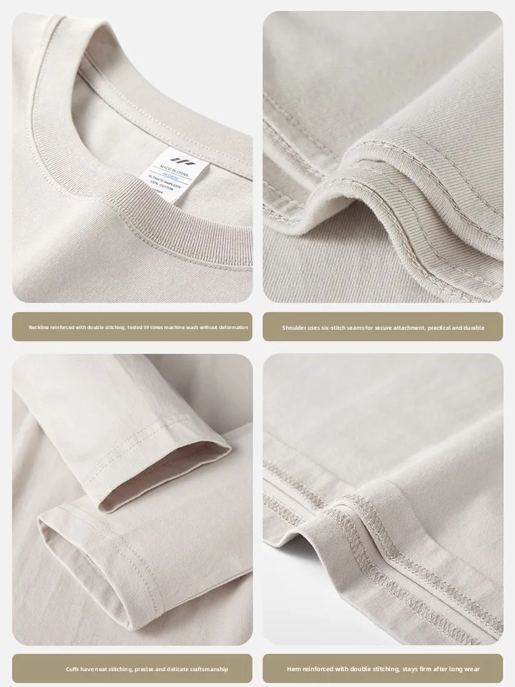 ชุดชั้นในผู้หญิงผ้าฝ้ายแท้ แขนยาว คอกลม แบบเสื้อยืด 2 ชิ้น สีขาว ไม่บาง ใส่สบาย ระบายอากาศได้ดี