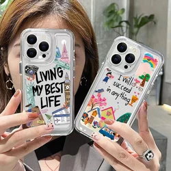 Creative Travel Memory Phone Case for iPhone 15 14 13 12 11 Pro Max Mini X XS XR SE 7 8 Plus Shockproof Transparent Soft Shell