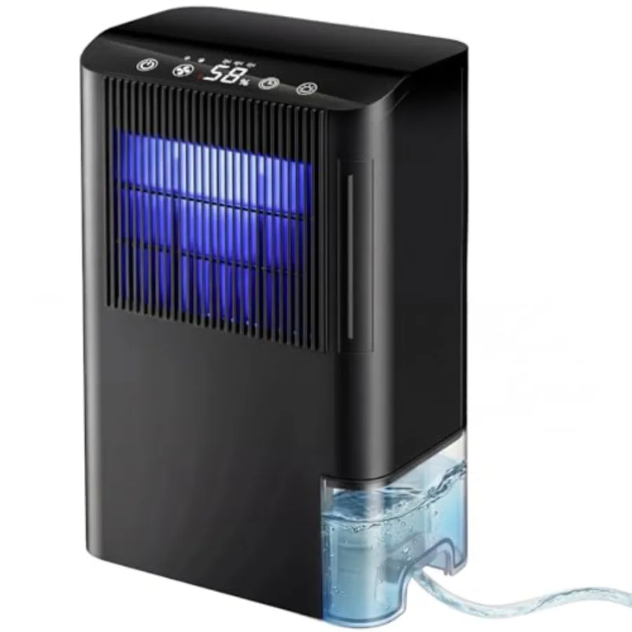 

2200 кв. м. Осушитель воздуха для дома, подвала, спальни, ванной комнаты, автофургона с дренажным шлангом, дисплеем влажности, резервуаром для воды на 85 унций, моющимся фильтром