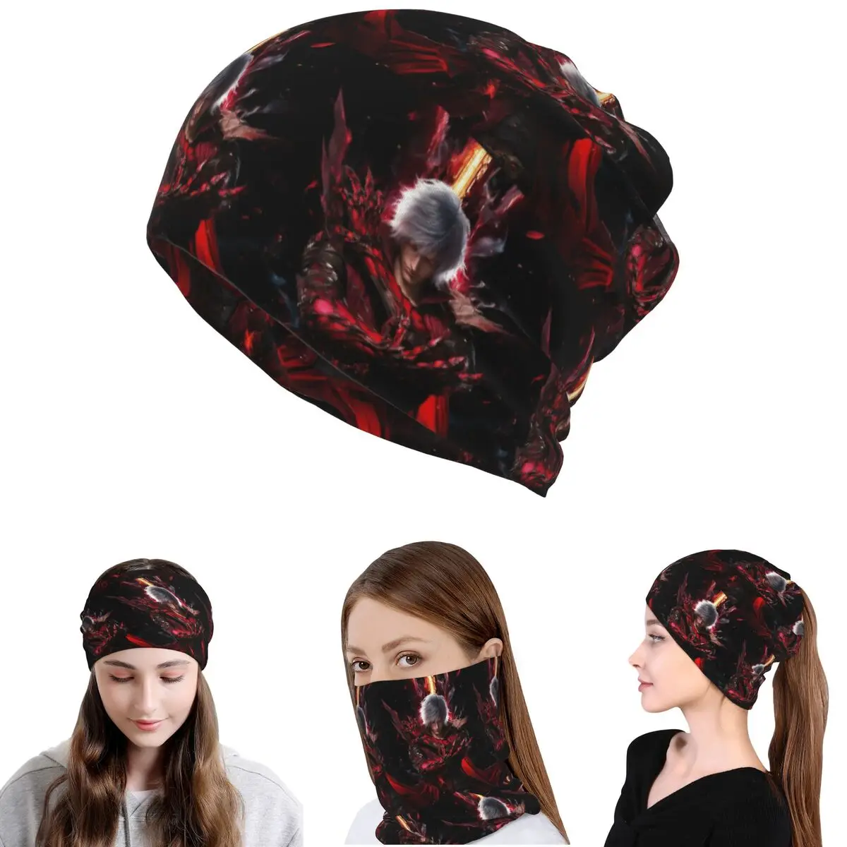 

Devil May Cry Game Bandana Neck Gaiter Face Scarf Multifunction Headwear Beanies Hat for Men Women Adult Windproof