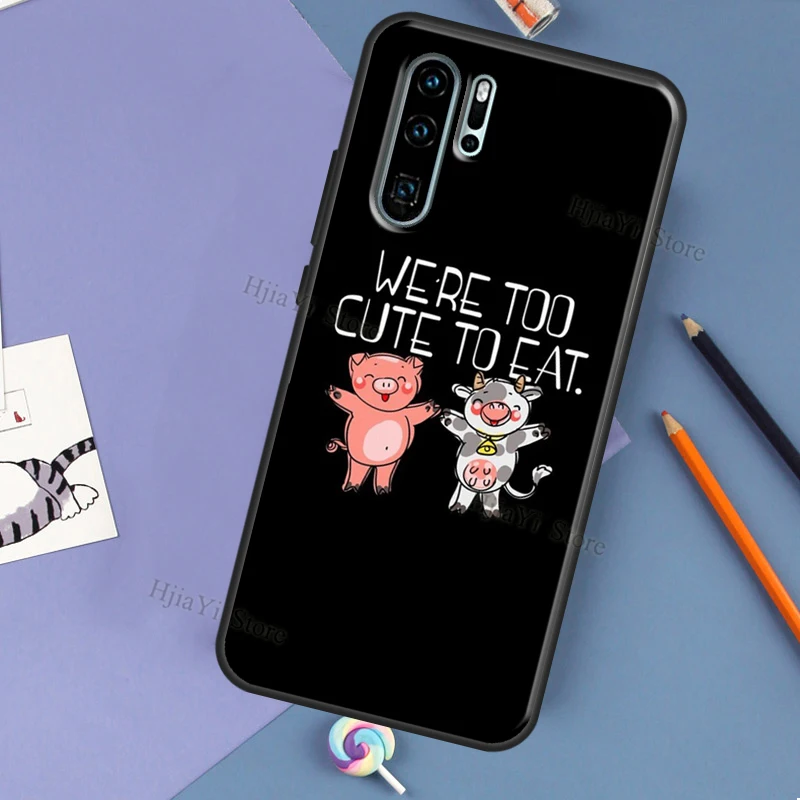 Vegan Vegetarians Animal Love Quotes Phone Case For Huawei P20 Lite P30 P40 Pro Mate 10 20 Lite P Smart 2019 2021 Back Cover