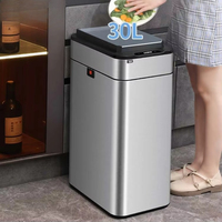 9/30L Stainless Steel Electric Trash Can Smart Trash Can Kitchen Sensor Office Bathroom Contactless Trash Can
