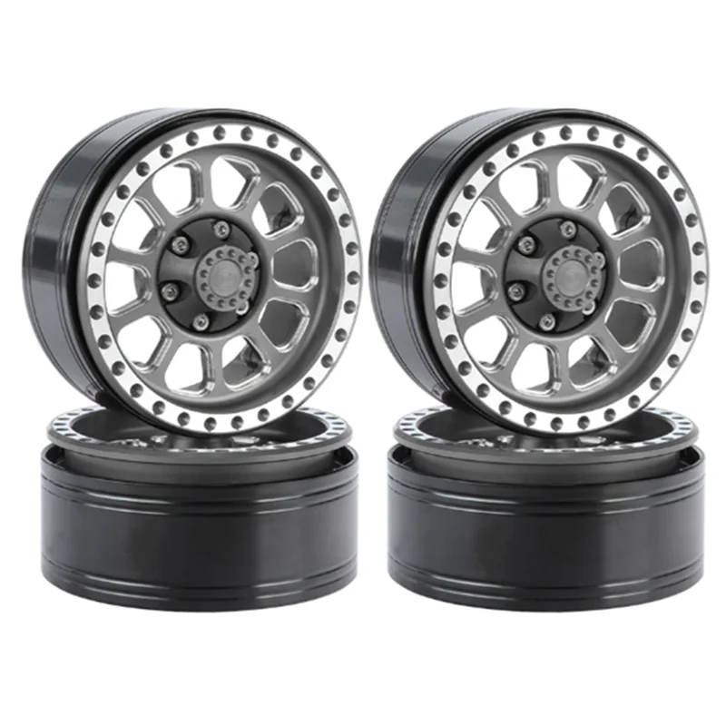 4Pcs 110G/Pcs Heavy Duty 1.9 Beadlock Wheel Rim Hub for 1/10 RC Crawler Car Axial SCX10 Traxxas TRX4 RC4WD D90 VS4-10,3