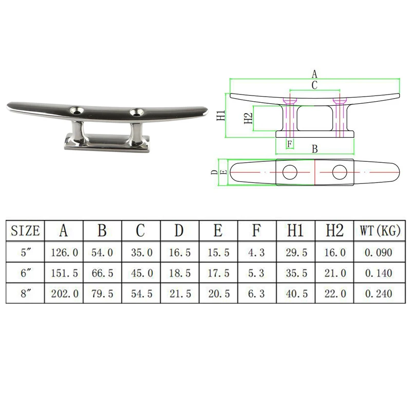 2PCS Combo Mooring Cleat 5