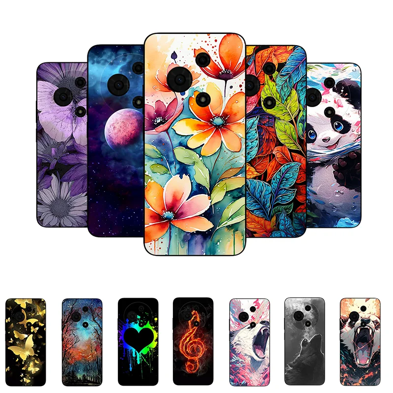Funda de silicona para TCL 605 flores Panda Coque Fundas para TCL 605 T517D TCL605 funda protectora suave de TPU