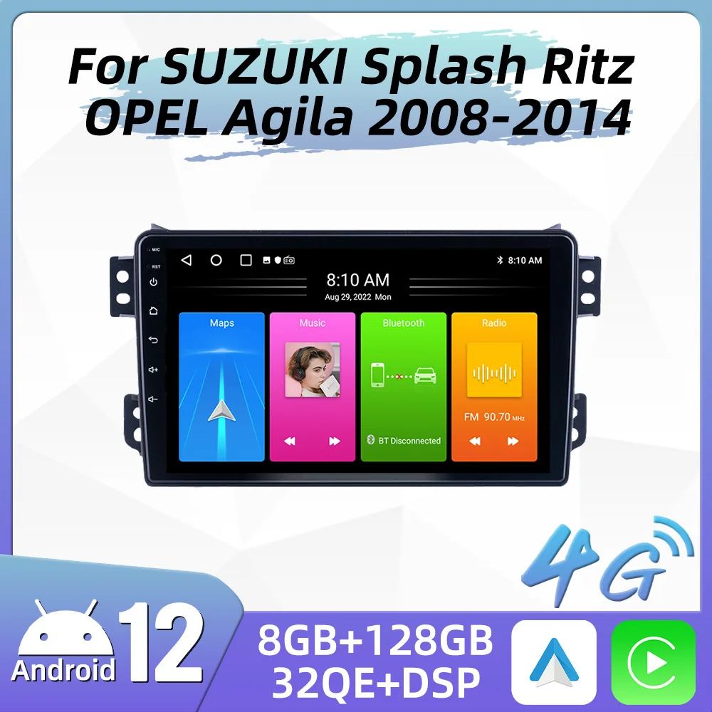 

Автомагнитола для SUZUKI Splash Ritz, OPEL Agila 2008-2014, Wi-Fi, GPS-навигация, мультимедийный плеер, головное устройство, 2 Din, Android, автомобильная стереосистема