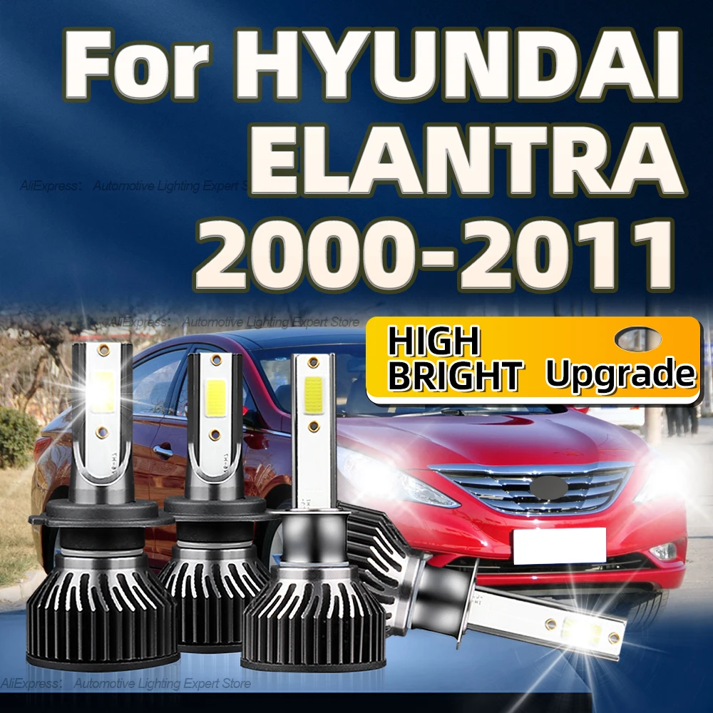 2/4Pcs Headlight Turbo Lamp 6000K H7 H1 LED Car Light 50000LM with Fan For HYUNDAI ELANTRA 2000 2001 2002 2003 2004 2005-2011