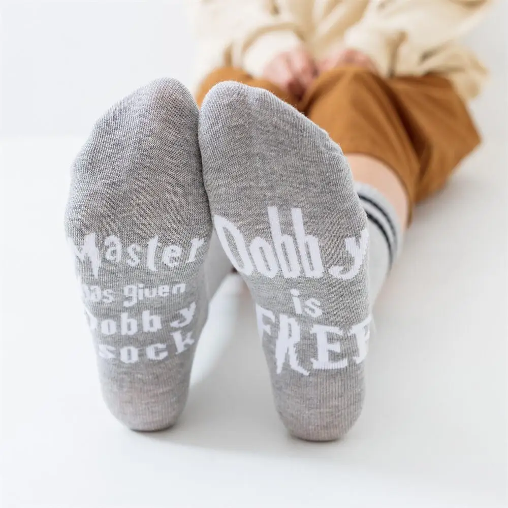 Dobby Cotton Socks Mid-Calf Dobby Weave Casual Hosiery New Trend Cotton Socks Mid-Calf Lettering 2024 New