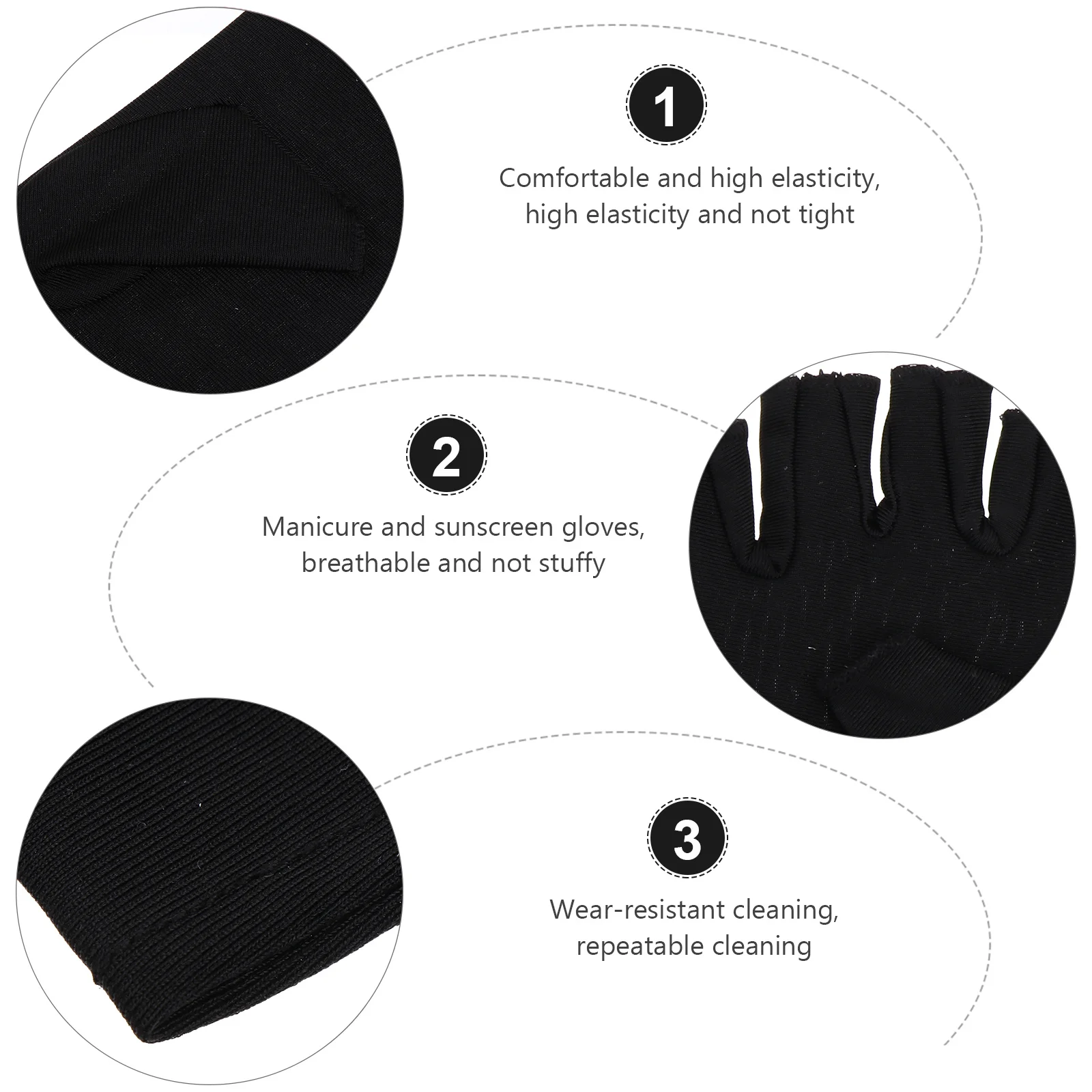

2pcs Anti-Uv Half Finger Gloves Sunscreen Manicure Protection Lightweight Elastic Spandex Cycling Outdoor Sports Riding Gloves