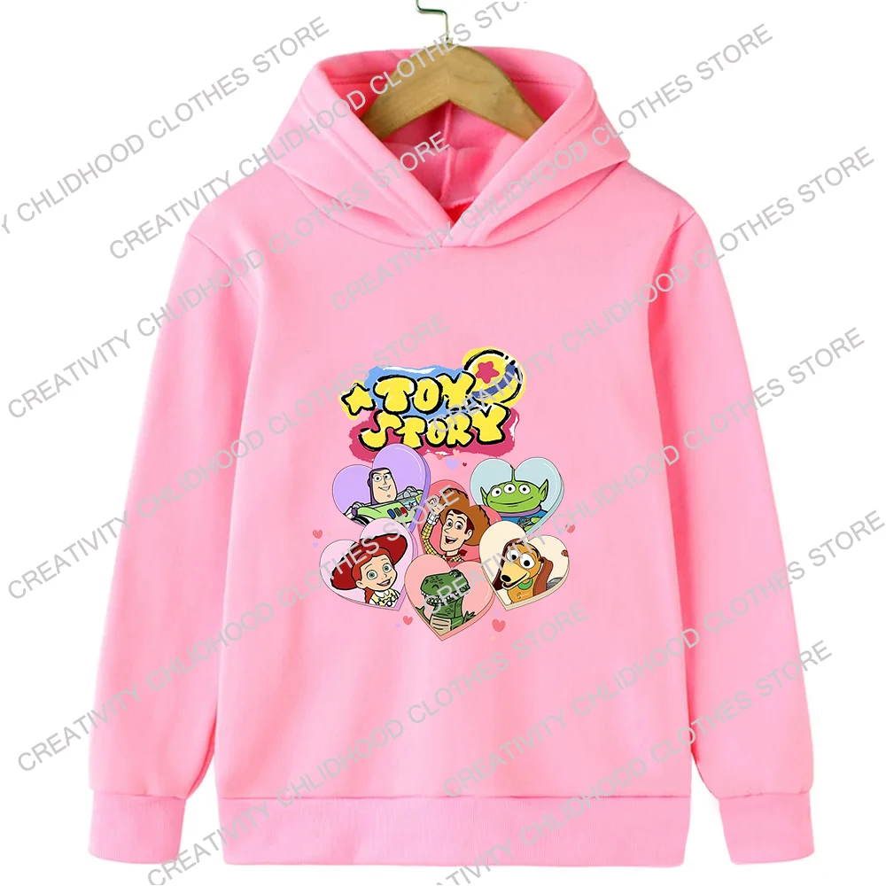 ToyStory-Sudadera con capucha de Woody para niños, suéter Kawaii de Disney, ropa informal de dibujos animados de Bass Lightyear, Tops para niños y niñas