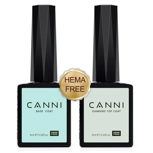 Imagen 2 del producto CANNI-Kit de Navidad con tapa templada de diamante, Kit de colección de Color rosa, Base, deshidratador, Gel de uñas semipermanente negro puro