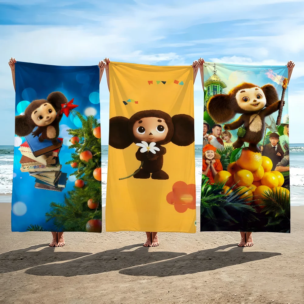 2026 Movie Cheburashka 2 Towel Beach Shower Bath Travel Lightweight Skin Friendly for Pool Camping Cruise Summer