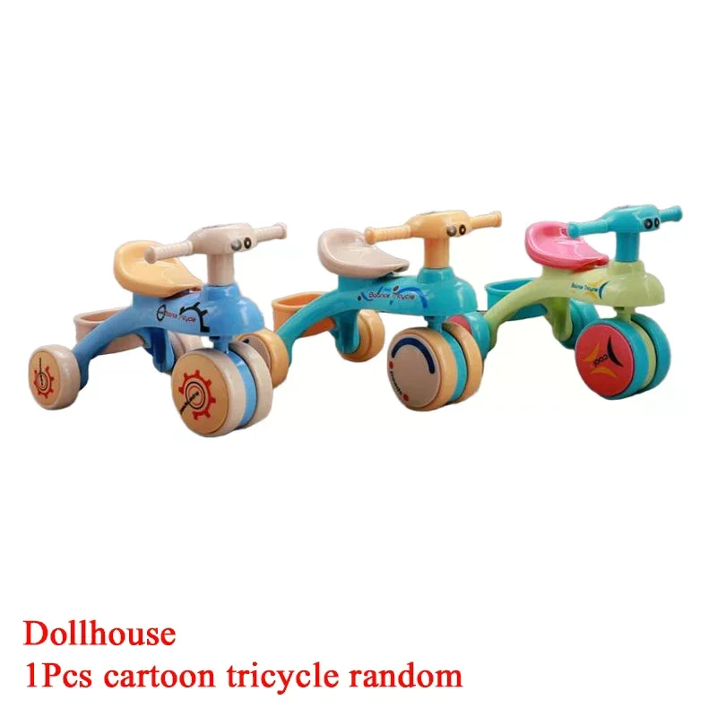 1Pcs Dollhouse Mini Tricycle Simulation Small Bike Model Toys Miniature Home Scene Ornament Doll House Accessories
