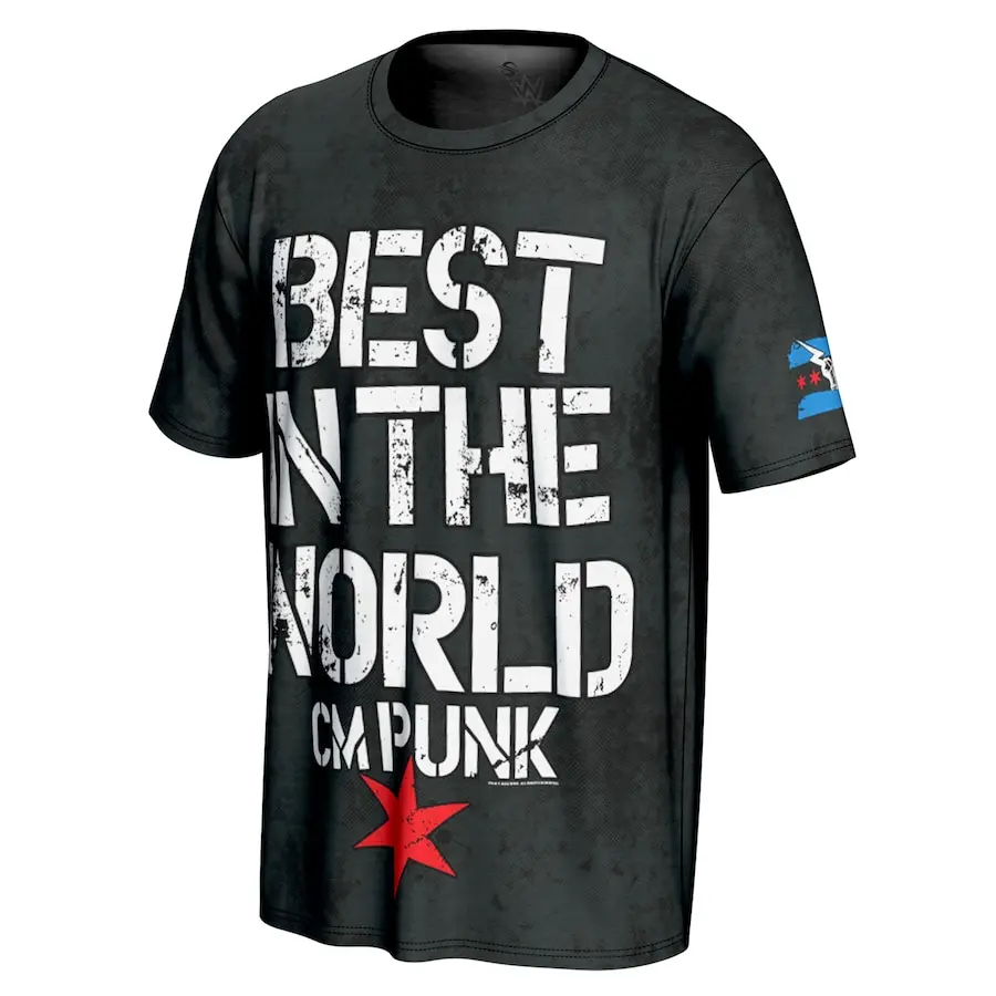 

Men's Black Cm Punk In Punk We Trust T-Shirt Classic Fashion Loose Sweat Absorbing Breathable Suitable For Daily Leisure Sports