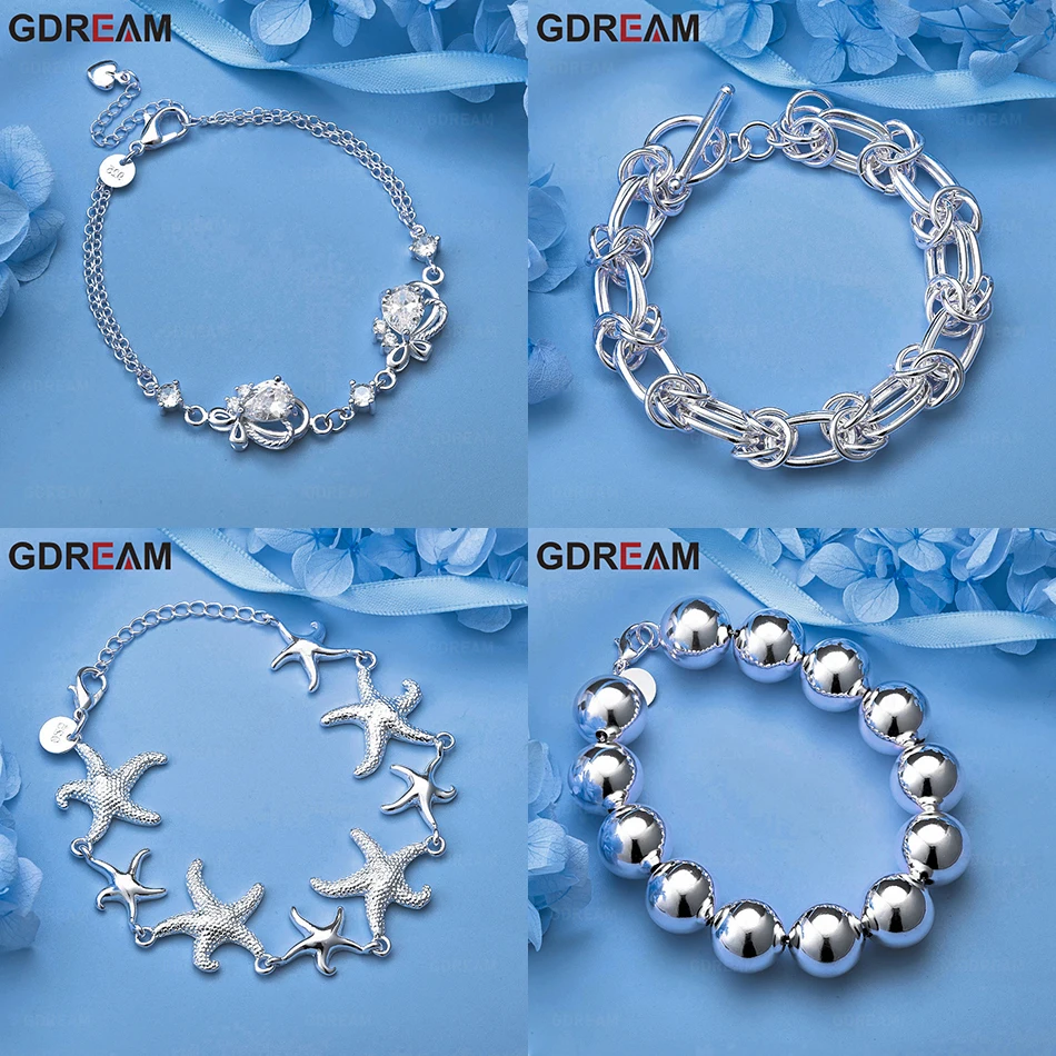 

GDREAM 925 Sterling Silver Ring Braided Ot Buckle Bracelet Feminine Temperament Unique Anniversary Gift Jewelry