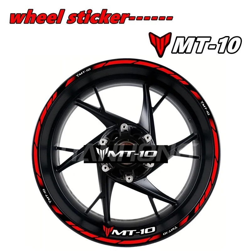 Per Yamaha moto mozzo ruota MT-10 Mt10 Logo decalcomania modifica Set completo di adesivi riflettenti di alta qualità con bordo da 17 pollici