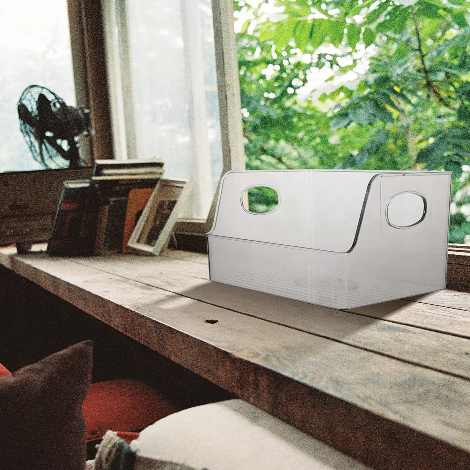 

1 шт., прозрачный органайзер для книг, акриловый контейнер для хранения журналов, контейнер для хранения книг для дома, класса, библиотеки, многофункциональный ящик для хранения книг