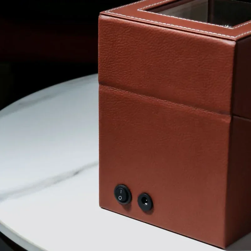 Avvolgitore per orologio singolo classico per orologi automatici Scatola avvolgitore per orologio automatico con adattatore CA per rotatore per orologio in pelle con motore silenzioso