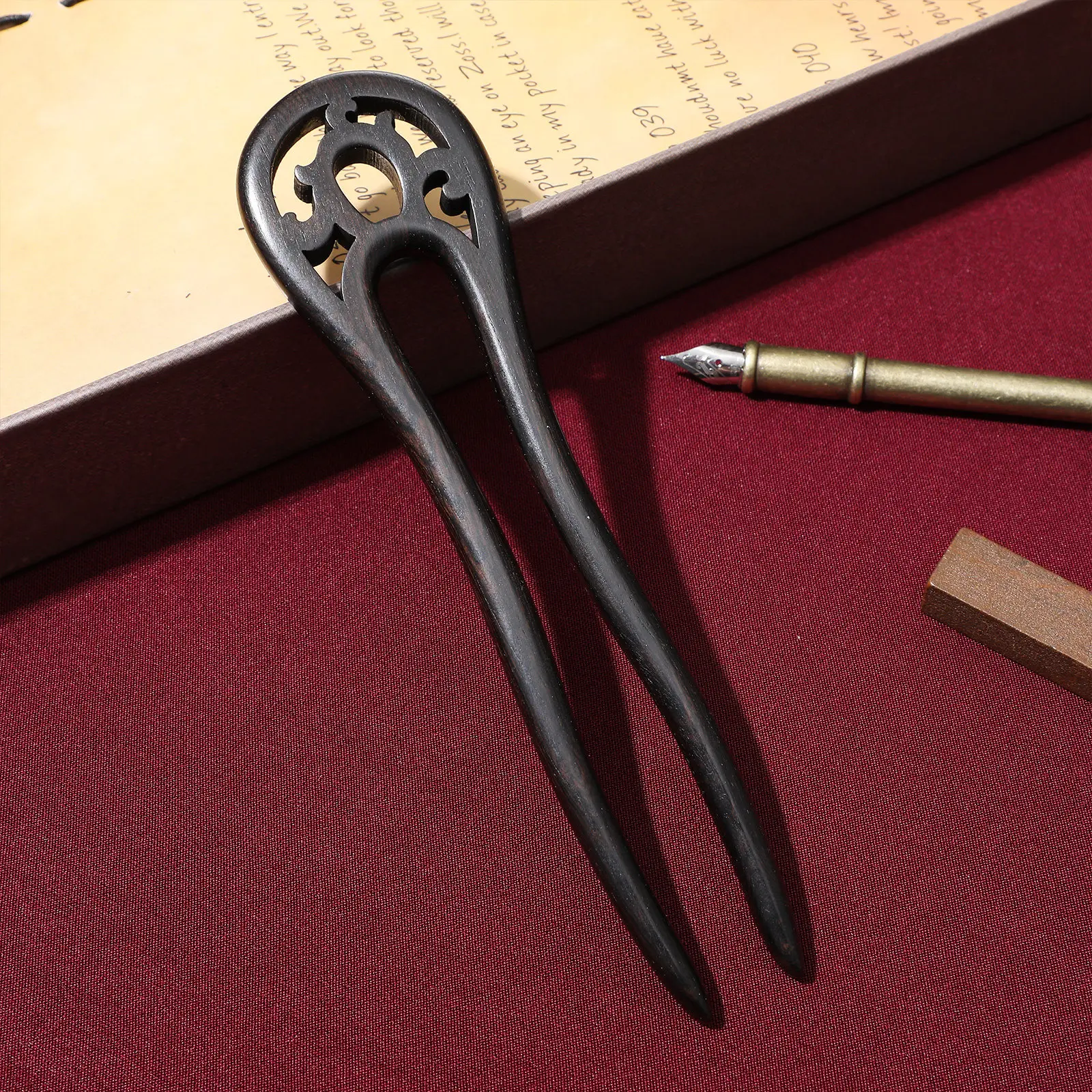 

Black Ebony Wood Hairpin Elegant Vintage U Shaped Hair Stick for Women Casual Shopping Celebrations DIY Fashion Hairstyle