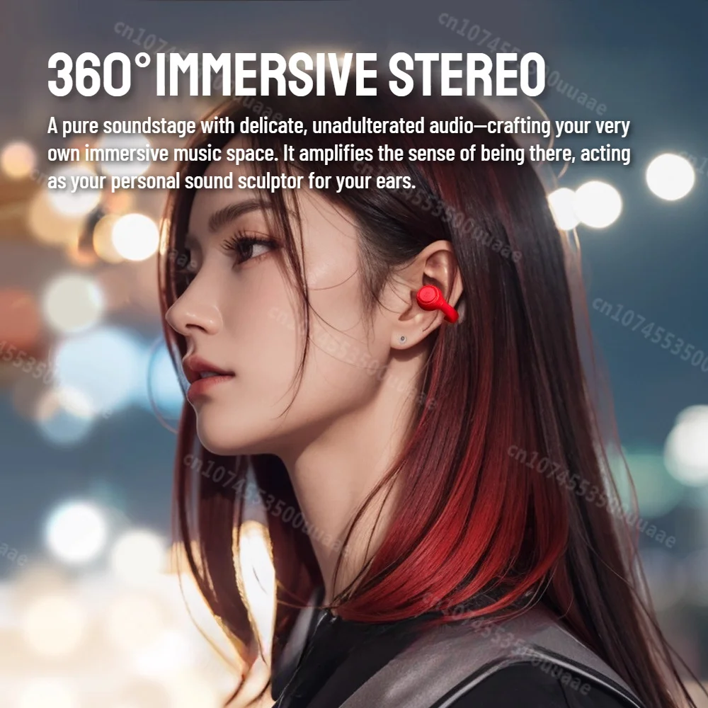 Zombiescat B3 OWS Clip per l'orecchio Auricolari Bluetooth Design trasparente Cuffie wireless HiFi Stereo TWS Auricolari wireless con microfono