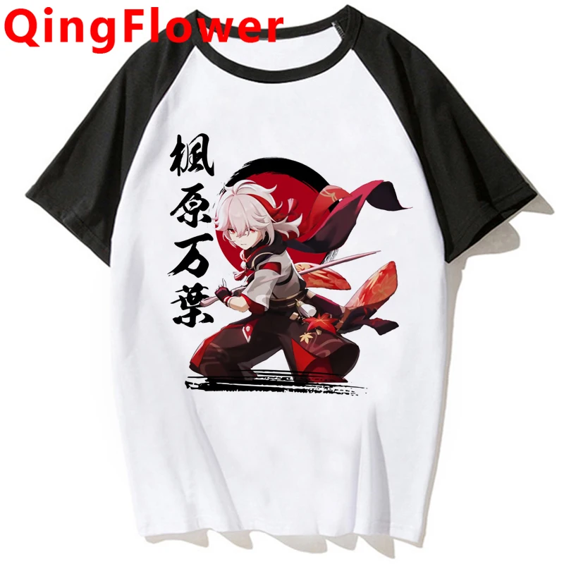 Kawaii Genshin Impact T Shirt Men Anime Hu Tao Xiao Kaedehara Kazuha T-shirt Cute Zhong Li Ke Qing Tshirt Graphic Top Tees Male