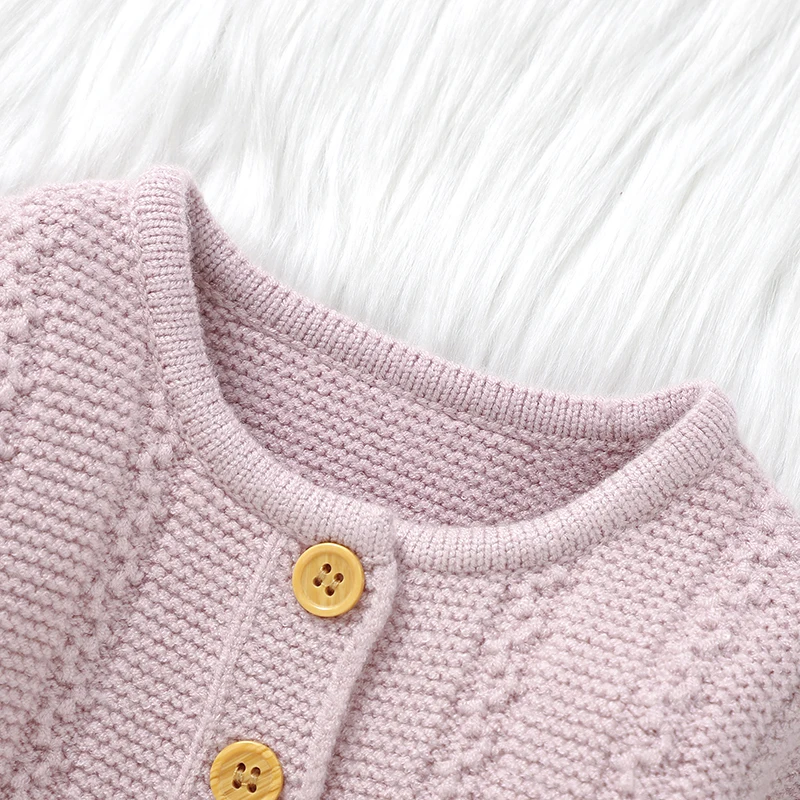 Baby Rompers Knit Infant Children Clothes 0-18M Fashion Ruffles Newborn Girls Jumpsuit Long Sleeve Overall Autumn Pantyhose Warm