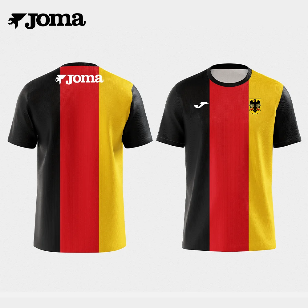 تي شيرت JOMA Summer German ثلاثي الأبعاد مطبوع بأكمام قصيرة للرجال لممارسة الرياضة في الهواء الطلق واللياقة البدنية والجري عالي الجودة سريع الجفاف وجيد التهوية #2