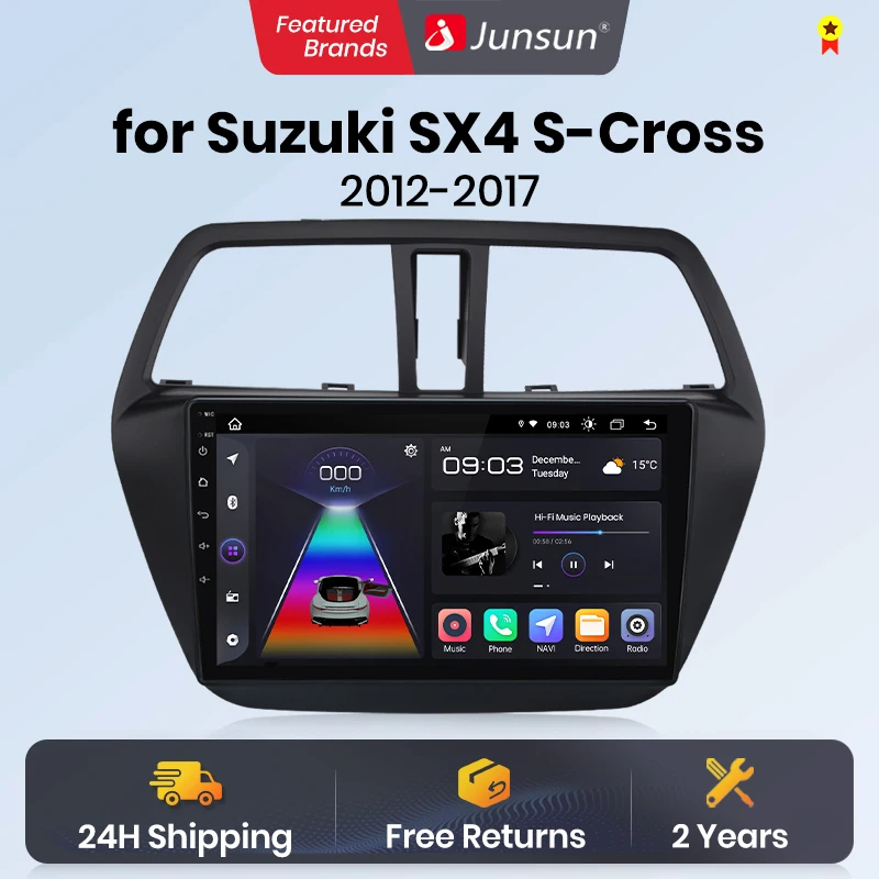 Junsun V1 AI Voice Wireless CarPlay Android Auto Radio For Suzuki SX4 2 S-Cross 2012 - 2016 4G Car Multimedia GPS 2din autoradio