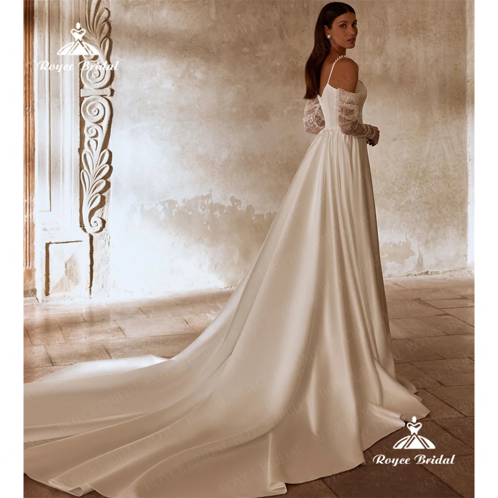 Roycebridal Sweetheart A Line Wedding Dress 2025 Lace Court Train Wedding Gown Customizedvestidos de festavestido noviasvestidos