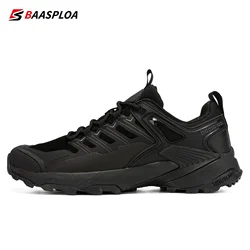 Baasploa Men Outdoor Sneakers Fashion Waterproof Hiking Shoes for Men Anti-Skid Wear-Resistant Walking Shoes Male New Arrive