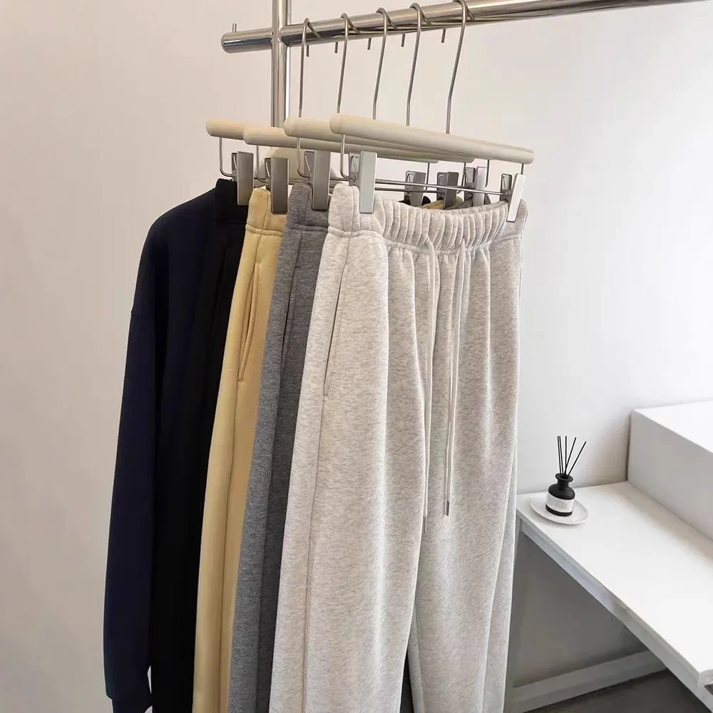 ارتفاع الخصر سميكة لامب المخملية الرباط Sweatpants المرأة فضفاضة عارضة الرياضة الدافئة السراويل الطويلة تخفيف نمط القطن #5