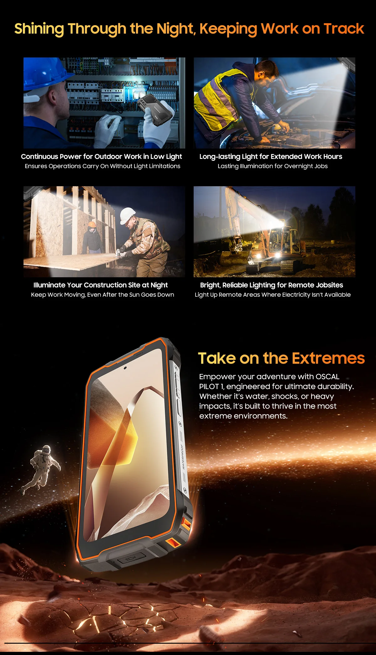 Blackview Oscal PILOT 1 Rugged phone 6.67-inch HD+ 90Hz Display 15000mAh 5W BOX Speaker NFC 6GB 256GB Helio G81 CPU Cellphone