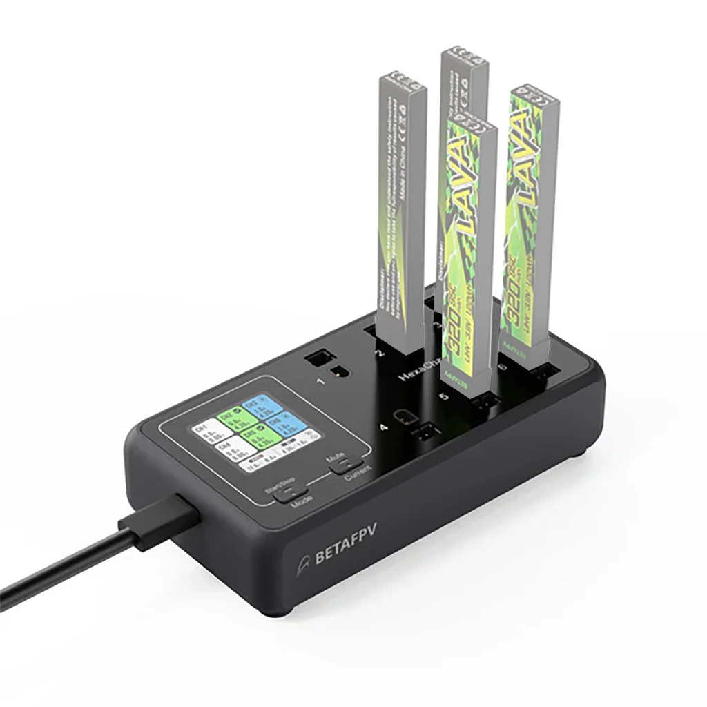 

B​etafpv HexaCharger 1S PD3.0 Fast Charging 1.3" TFT LCD Screen BT2.0 PH2.0 Charging Port For Bwhoop FPV Drones LAVA II 1S